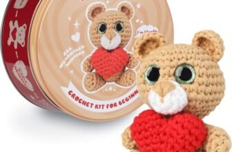 Cookie Box Original Crochet Kit for Beginners – Gift Set to Make Bear Charlie Amigurumi Plushie – Easy DIY Crochet & Knitting Starter Kit with Video and PDF Tutorials