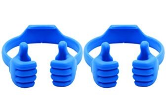 Honsky Cell Phone Stand Holder 2-Pack,Thumbs Up Lazy Phone Stand,Universal Adjustable Flexible Dock for All Phones & Tablets,Cute Stocking Stuffer Gift for Teen Girls,Blue