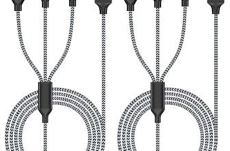 Multi Charging Cable (4ft 2Pack),3 in 1 Charging Cable Travel Essentials iPhone Charger Nylon Braided Cord with Type C Micro Lightning USB C for Apple Android Phone