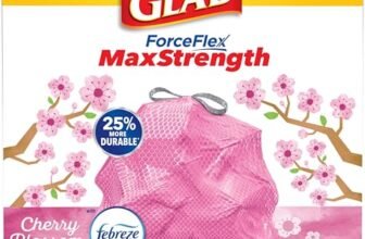 Glad Tall Kitchen Trash Bags 13 Gallon, MaxStrength Cherry Blossom Garbage Bags, Drawstring, 90 Count