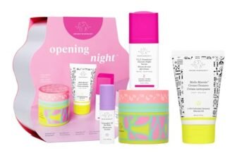 Drunk Elephant Opening Night Kit – Bora Barrier Cream (50ml/1.69 fl oz), Mello Marula Cream Cleanser (60ml/2 fl oz), TLC Framboos Glycolic Night Serum (15ml/.5 oz), Ceramighty Cream (5ml/.16 fl oz)