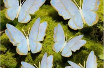 14″ Large Butterfly Decorations for Birthday Party, Wedding, Nursery|3D Gold Butterflies Theme for Wall Decor, Table Toppers, Backdrop, Room (Blue)