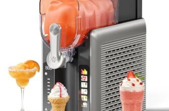 Slushie Machine for Home, No Ice Needed Frozen Drink Maker with Auto-Clean, LED Display, Perfect for Margaritas, Frappés, Milkshakes and More, Family Gatherings & Home Bar, Grey, 1 Pack+6 Modes