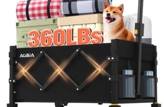 AOMIA Collapsible Foldable Wagon with Wheels Heavy Duty Folding Wagons Carts 360LBS Weight Capacity Portable All Terrain Utility Wagon Cart for Groceries Sports Garden Shopping Camping Beach