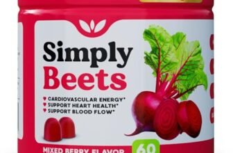 Simply Beets – Beet Gummies with CoQ10-Nitric Oxide & Energy Support-Non-GMO Beetroot Powder & Grape Seed Extract- Natural Mixed Berry Flavor-60 Count