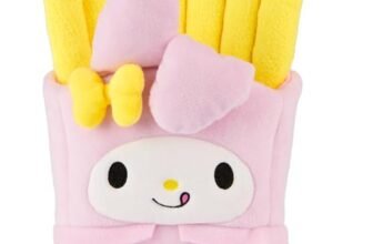 GUND Sanrio Official Hello Kitty and Friends My Melody French Fries Plush, Collectible Plush Toy, Stuffed Animal for Ages 1 and Up, Pink/Yellow, 8”