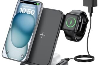 Inductive Wireless Charging Station‌ for Apple: CIYOYO 3-in-1 Charger Station for iPhone 15/14/13/12/11/Pro/Pro Max Fast Charging Stand for AirPods Pro 2/Pro/3/2 iWatch 8/7/6/5/4/3/SE 2/SE