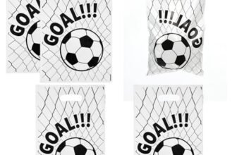 Tucnoeu 40pcs Football Gift Bags Plastic Soccer Gift Soccer Snack for Team Snack Candy Goodie Treat Present Bags for Candy Goodie Treat Present(style 3)