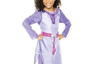 Disney’s Wish Asha Dress Authentic Movie Licensed Fashion, Adventure Outfit Fits Children Sizes 4-6X