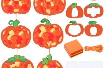 Chiisong 24 Sets Pumpkin Crafts Kit DIY Tissue Paper Sign Crafts for Back to School Fall Harvest Thanksgiving Religious Christian Party Fun Home Actives