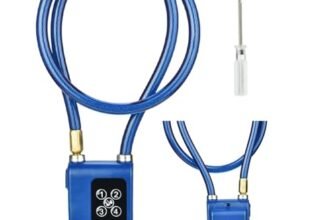 Chain Lock for Bike with Alarm, Y787 Smart Alarm Lock AntiTheft Motorcycle Chain Lock for Scooter/Stroller/Gate Blue