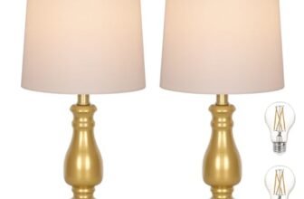 Dott Arts Cordless lamp Table Lamps Set of 2, Battery Powered Rechargeable lamp 3-Way Dimmable Modern Nightstand Lamp Sets Bedside Touch Desk Lamp for Bedroom Living Room, LED Bulbs Included(Gold)
