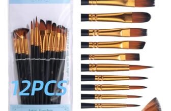 JPNK Professional Artist Paint Brush Set of 12 Painting Brushes Kit for Kids, Adults Fabulous for Canvas, Watercolor & Fabric for Beginners and Professionals and Great for Oil or Acrylic Painting
