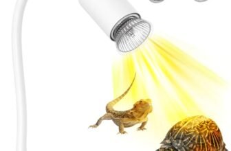 Moonorange Reptile Heat Lamp, 360° Rotatable UVA/UVB Light Lamp with 2 Pack Basking Bulbs (25W + 35W), Suitable for Bearded Dragon, Reptiles, Turtle, Lizard, Snake (White)
