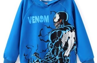 Marvel Venom Hoodie Spider Outfit Top Baby Boy Pullover Hoodie Toddler Boys Hooded Sweatshirts Miles Morales Hooded Shirts Boy Clothes Little Kid Sweater Children Clothing Navy Playwear Size 2 Years