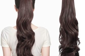 Tiklans Brown Ponytail Extension, Claw Clip Ponytail Extension for Women 22″ Curly Wavy Ponytails Extensions long Ponytails Hair Piece