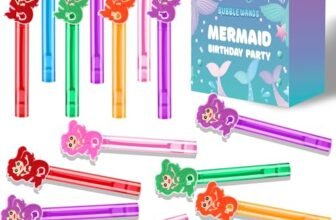 24PCS Mermaid Bubble Wand for Party Favors Decorations Supplies Classroom Prizes Valentines Easter Christmas Bags Basket Stuffers Gifts