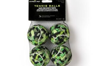 Hyper Pet® Tennis Balls, Interactive Dog Toy Ball, 2.5” Tennis Ball, Pack of 4, Green Camo Colored Tennis Balls, for Medium Sized Dogs