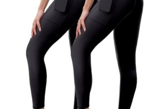 Noblarm 2 Pack Leggings with Pockets for Women,High Waisted Tummy Control Soft Yoga Pants for Workout,Active,Running,Lounge