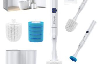 Electric Toilet Brush and Holder Set, Redagod Multi-function Toilet Bowl Cleaners with Solid Handle and Durable Bristles Easy Deep Cleaning for Bathroom,Rechargeable,5 Refills Disposable Cleaner Brush