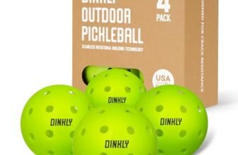 Dinkly Pickleball Balls, Outdoor Pickleballs USAPA Approved, Enhanced Durability Pickle Ball with Roto-Molded & Seamless Design, 40 Holes Green Pickleballs for Beginners Professionals, 4 Pack