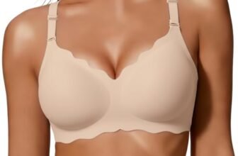 COCOMARTS Jelly Bras for Women No Underwire Scalloped Push Up Wireless Bralettes Seamless Soft Comfort Everyday Tshirt Bra Semolina X-Large