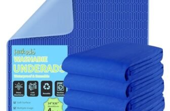 Hiiksolo 34″ x 36″ Washable Incontinence Bed Pads (4 Pack), Heavy Absorbency Leakproof Mattress Protector Underpads, Reusable Pee Pads for Adults, Kids & Pets (Royal Blue)