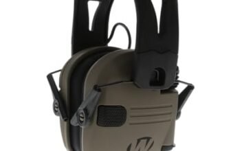 Walker’s Razor Tacti-Grip Earmuffs- Flat Dark Earth, High Performance Silicone Composite Slip Free Headband- Natural Sound Clarity Full Dynamic Range 23 NRR, fde