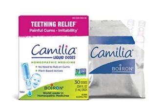 Boiron Camilia Teething Drops for Daytime and Nighttime Relief of Painful or Swollen Gums and Irritability in Babies – 30 Count
