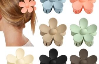 Flower Claw Clip 7 PCS Claw Clips, Hair Clips for Women Non Slip for Thick Hair Women Girls Gifts, 7 Colors