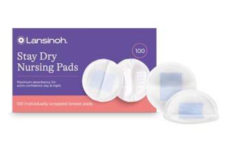 Lansinoh Stay Dry Disposable Nursing Pads, Soft and Super Absorbent Breast Pads, Breastfeeding Essentials for Moms, 100 Count
