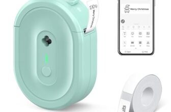 NDYIN Mini Label Maker Machine with Tape, N12 Portable Bluetooth Label Printer, Thermal Sticker Labeler for Small Business, School, Home, Office(Green)