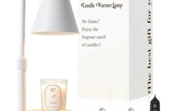 Electric Candle Warmer Lamp With Timer: Adjustable Height for Jar Candles, Dimmable With 2 Bulbs for Bedroom Home Decor, Scented Wax, Gifts for Mom, White