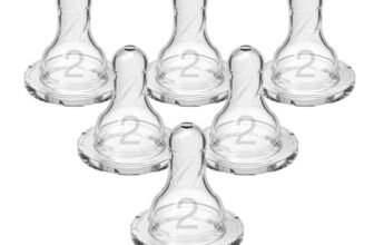 Dr. Brown’s Natural Flow Level 2 Narrow Baby Bottle Silicone Nipple, Medium Flow, 3m+, 100% Silicone Bottle Nipple, 6 Count