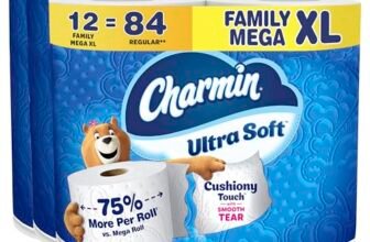Charmin Ultra Soft Cushiony Touch Toilet Paper, 12 Family Mega XL Rolls = 84 Regular Rolls