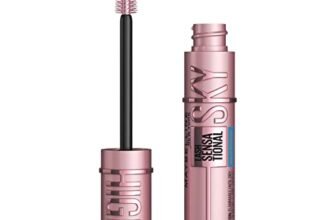 Maybelline Lash Sensational Sky High Waterproof Mascara Makeup, Volumizing, Lengthening, Defining, Curling, Multiplying, Buildable Formula, Very Black, 1 Count
