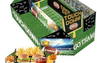 Football Party Supplies Kit – Snack Food Stadium Serving Tray Set for Superbowl Decor Game Day Decorations