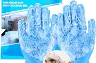 ZENELANEP High-Density Silicone Pet Grooming Gloves with Enhanced Five Finger Design for Bathing, Massaging Dogs and Cats (Blue)