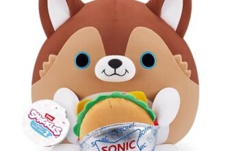 Snackles Series 2 Puppy & Sonic Burger 8 Inch Plush by ZURU, Ultra Soft Plush, Collectible Plush with Real Licensed Brands, Stuffed Animal, Giftable