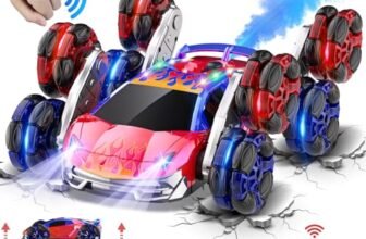 OSIMILY 8WD Remote Control Car,2.4GHz Gesture Sensing RC Stunt Car,Cool Spray Rotation RC Car with Lights and Music,All Terrain Toys for Kids Ages 7 Birthday Gifts for Boys Girls(Red)