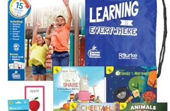 Summer Bridge Activities K-1 Bundle, Ages 5-6, Math, Reading Comprehension, Science, and Writing Summer Learning 1st Grade Workbooks, Sight Word Flash Cards, Children’s Books, and Drawstring Bag