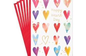 Hallmark Valentines Day Cards, Happy Heart Day (Pack of 6 Cards with Envelopes)