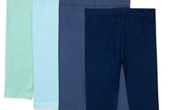 HonestBaby 4-Pack Organic Cotton Leggings, Green Ombre, 3-6 Months