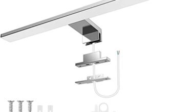 Aourow Lampada Specchio Bagno 10W, 40CM 820LM LED, Bianco Freddo 6500K, Resistente All’acqua IP44, Classe II per Armadietto a Specchio