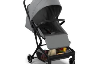 Babify Urban Ease Passeggino Leggero – Da 0 a 4 Anni (22 kg), Ripiegabile con Una Mano, Reclinabile, Poggiapiedi Regolabile, Fodera Rimovibile, Cestino, Tettuccio con Finestra, Grigio
