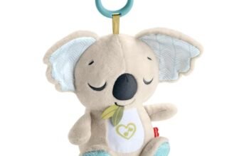 Fisher-Price – Koala Rilassante, morbido peluche portatile con unità sonora, fino a 20 minuti di ninna nanna, rumore bianco o dolce musica per neonati, giocattolo per bambini, 0+ anni, JBD65