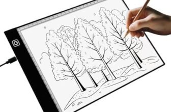 A4 LED Light Box for Tracing and Drawing – Ultra Thin Adjustable Light Table, USB Trace Light UP Pad Screen, Small Copy Board Tracer for Kids Artists, Sketching, Stenciling, and Art Crafting.