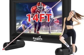 Estgora 14FT Inflatable Movie Screen Outdoor, Blow Up Projector Screen for Outside Front & Rear Projection Screens with Blower for Backyard Home Theater Pool