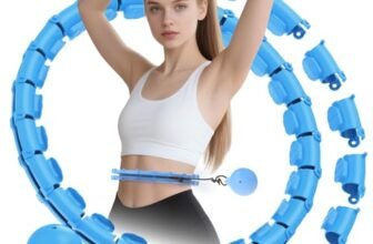 JLoibao Smart Hula Hoop Fitness Dimagrante, 24 Collegamenti(74-120 cm) con Sfera di Peso, Regolabile, Adatto per Principianti e Adulti