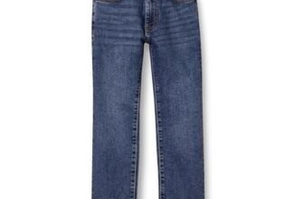 Amazon Essentials Jeans dal Taglio Dritto vestibilità Regular Bambini e Ragazzi, delavé Medio, 8 Anni Plus